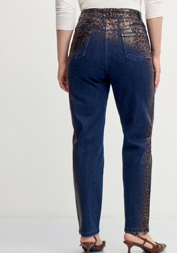 Джинсы с леопардовым напылением шир.  580, рис. 3