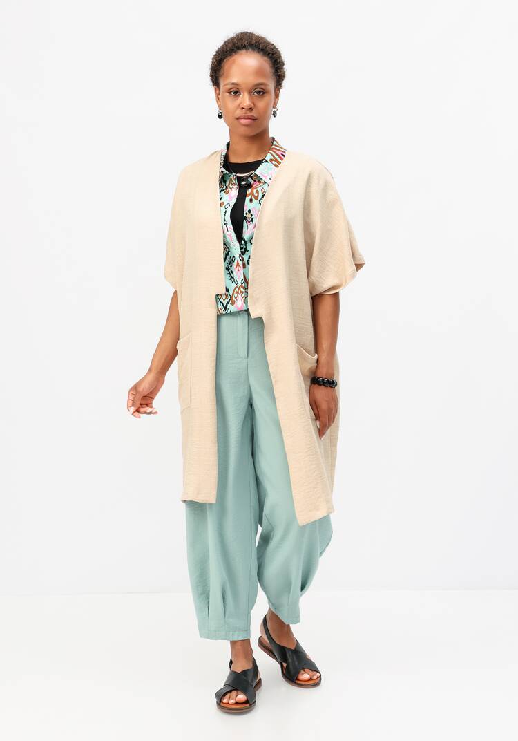 Кардиган-накидка оверсайз со спущенным плечом шир.  750, рис. 8