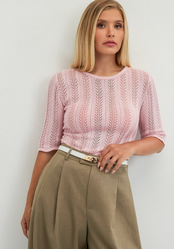 Джемпер с ажурным вертикальным рисунком шир.  580, рис. 17