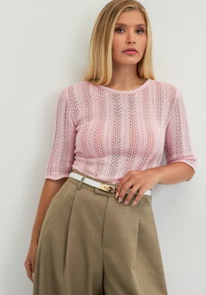 Джемпер с ажурным вертикальным рисунком