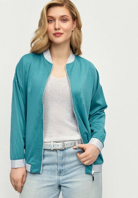 Бомбер трикотажный с ажурной спинкой