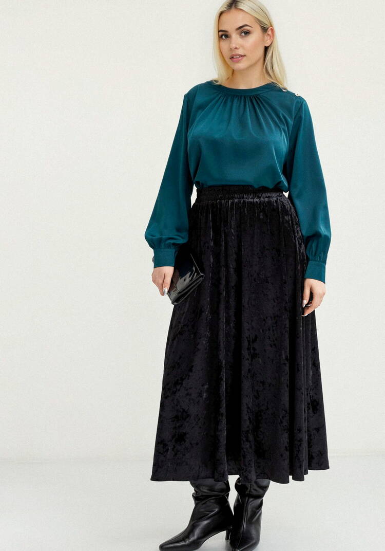 Юбка полусолнце из бархата шир.  750, рис. 20