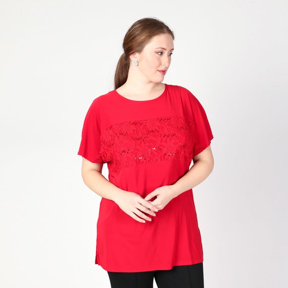 Туника с кружевной вставкой шир.  580, рис. 10