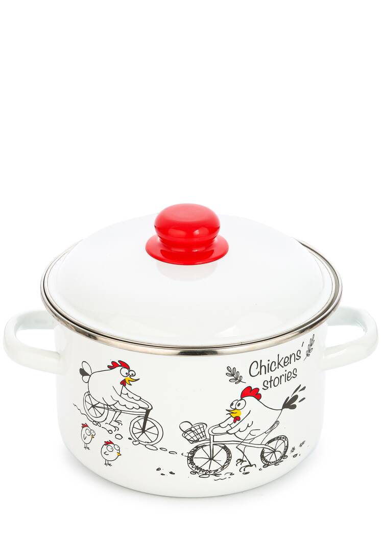 Кастрюля эмалированная Куриные истории шир.  750, рис. 10