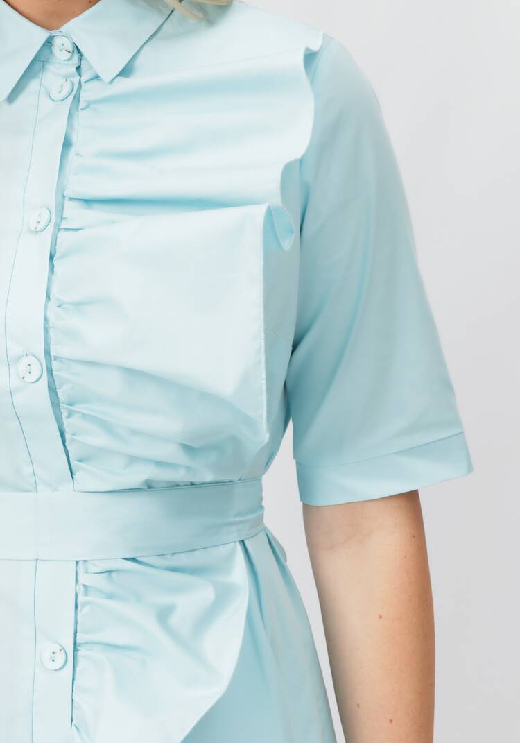 Платье на пуговицах с декоративной сборкой шир.  750, рис. 13