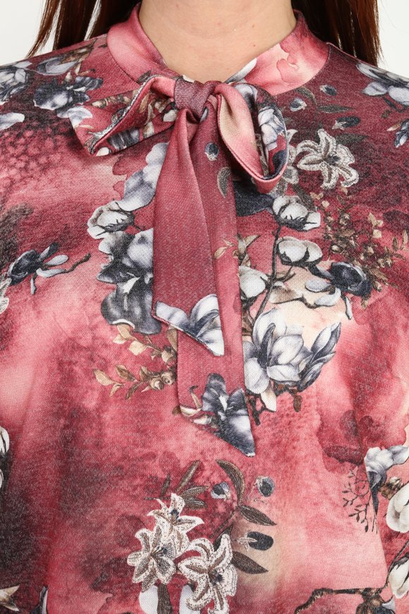 Блуза с принтом и бантом шир.  580, рис. 4