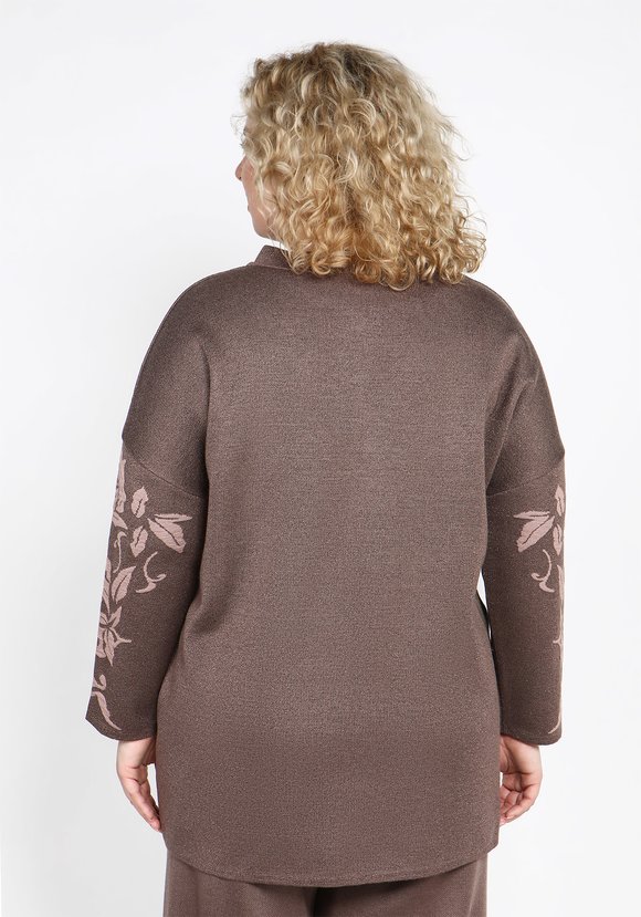 Кардиган с цветочным принтом на пуговицах шир.  580, рис. 3