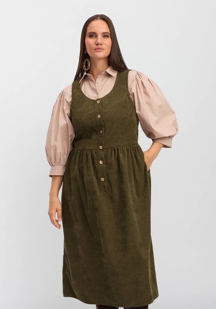 Сарафан из вельвета на пуговицах шир.  750, рис. 7