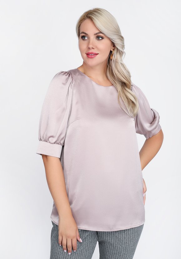 Блуза однотонная с рукавом на манжете шир.  580, рис. 1