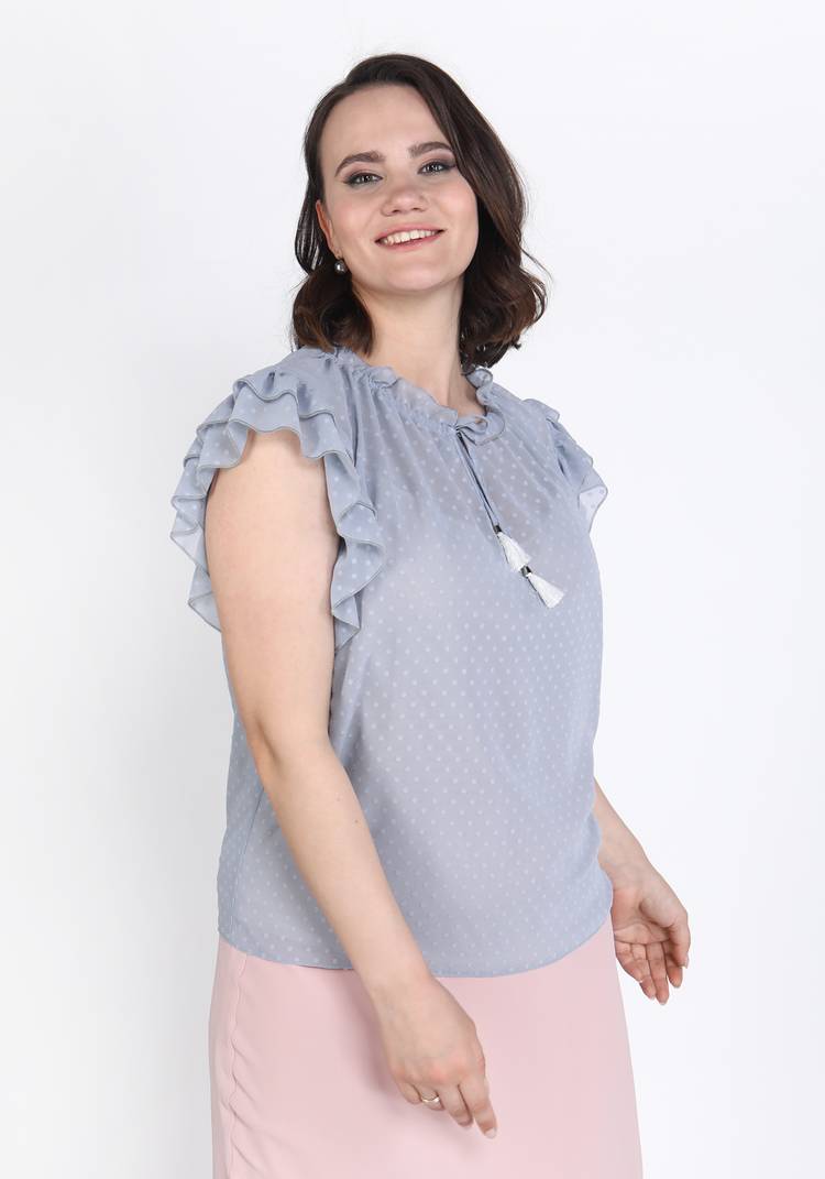 Блузка с оборкой на рукаве шир.  750, рис. 7