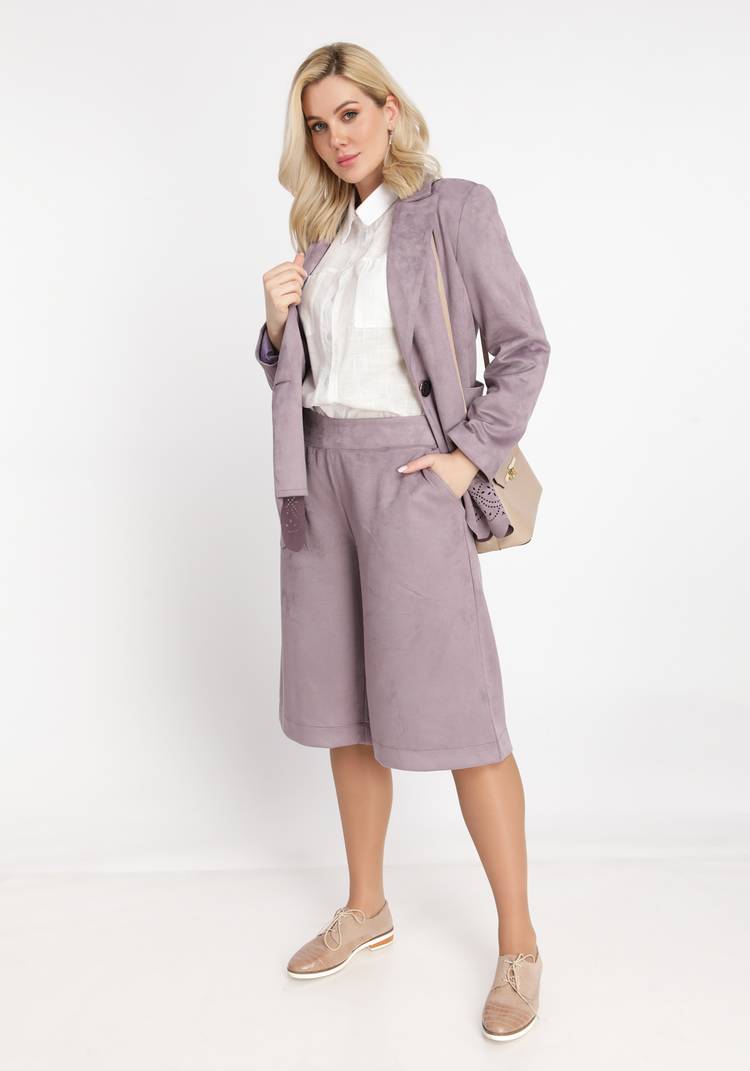 Шорты женские ниже колена из эко-замши шир.  750, рис. 7