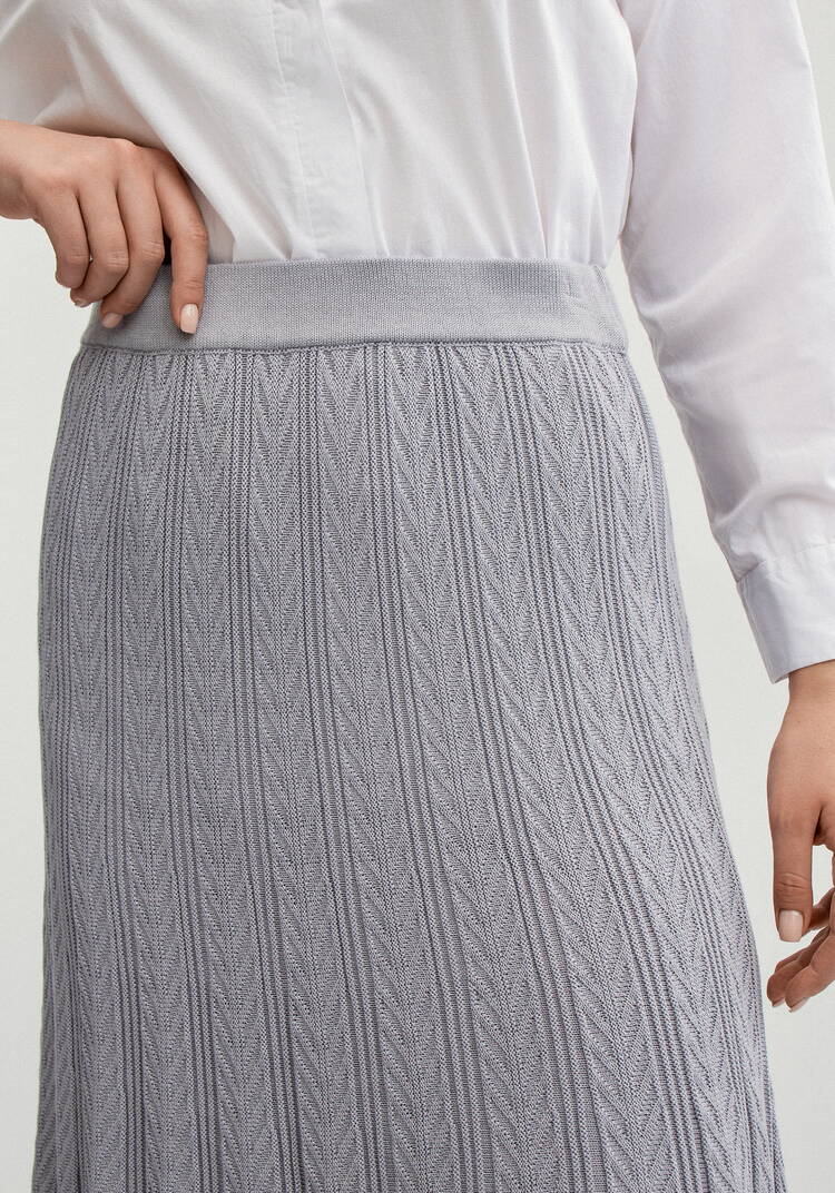 Юбка миди фактурная на широком поясе шир.  750, рис. 11