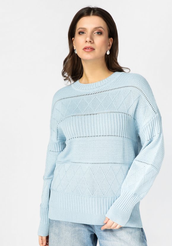 Джемпер женский со структурной вязкой шир.  580, рис. 2
