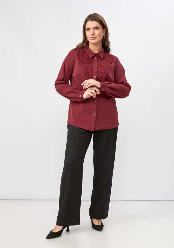 Блуза прямого кроя с ажурным кружевом шир.  580, рис. 28