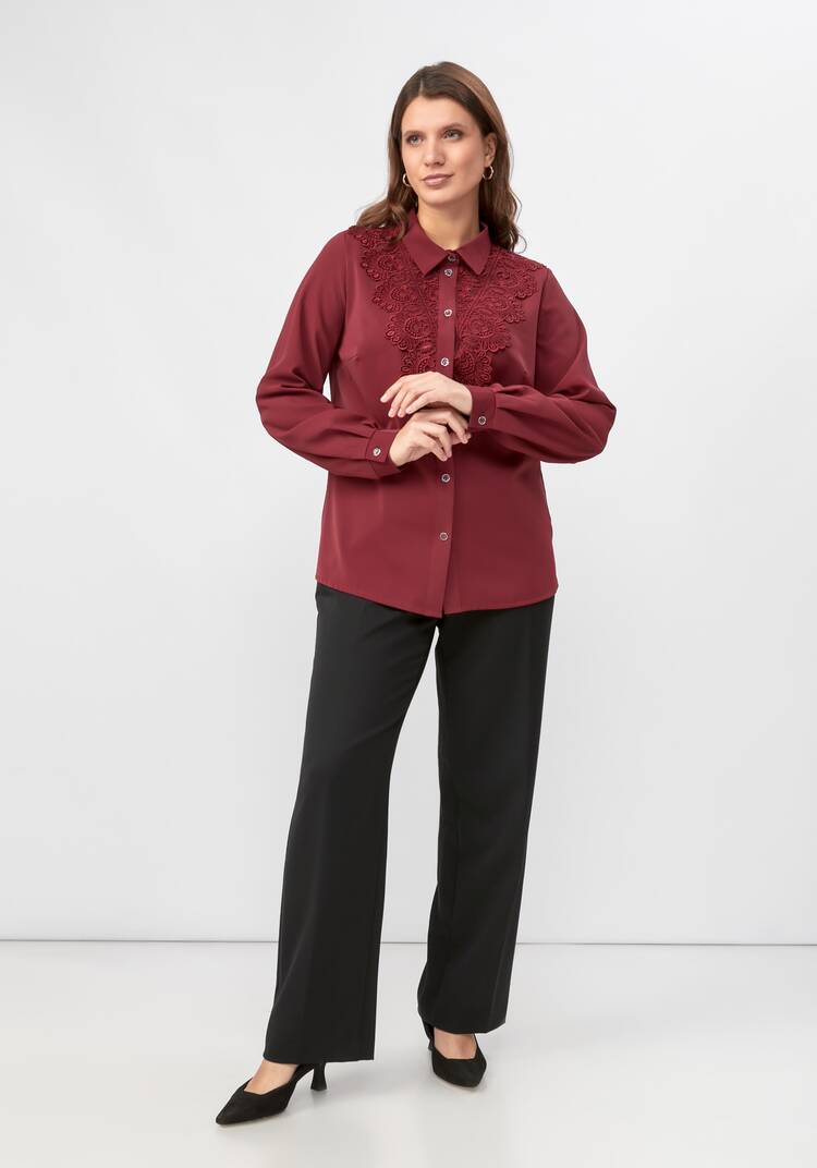 Блуза прямого кроя с ажурным кружевом шир.  750, рис. 28