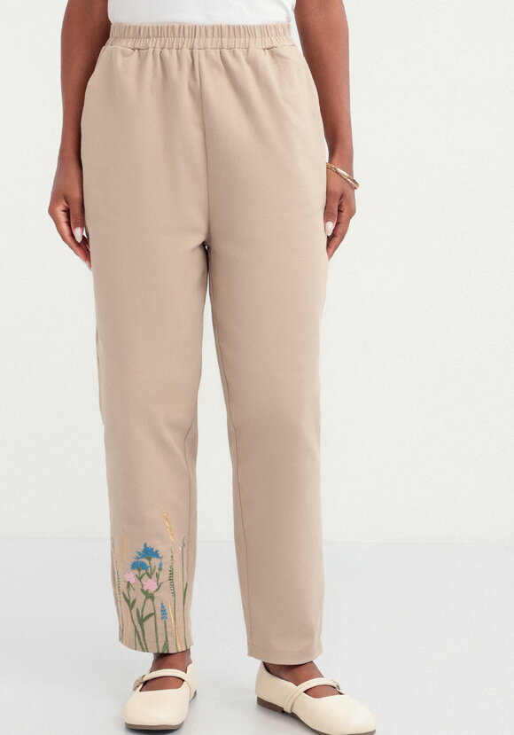 Брюки-бананы с вышивкой шир.  580, рис. 4