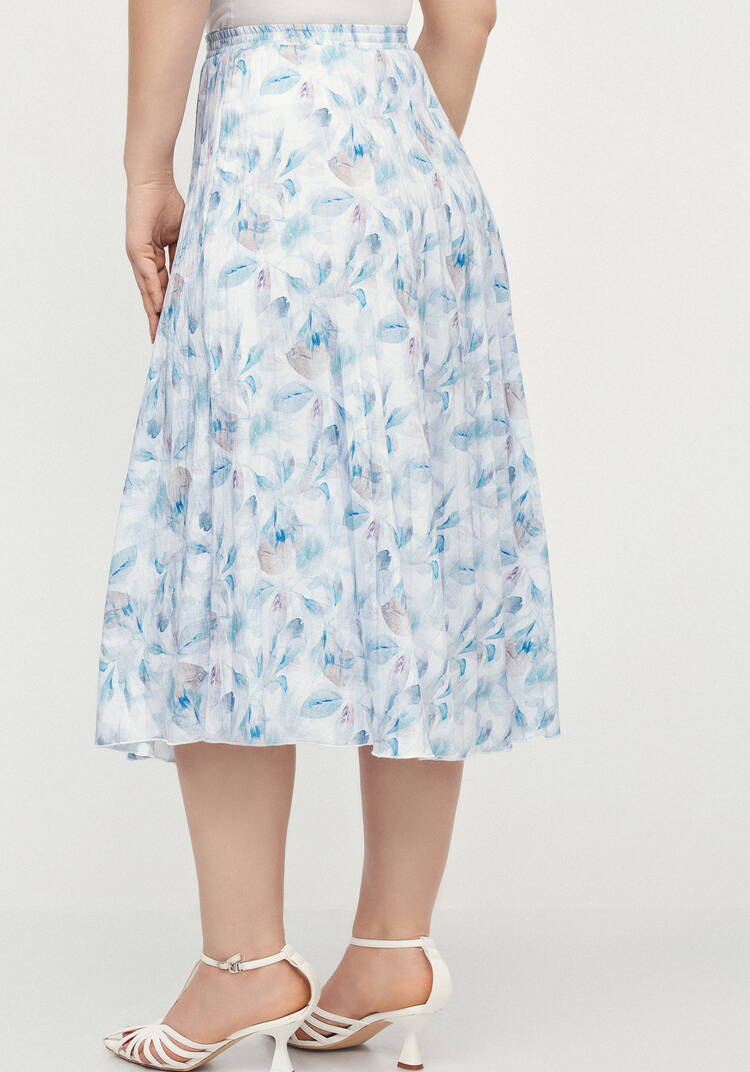 Плессированная юбка с цветочным принтом шир.  750, рис. 3