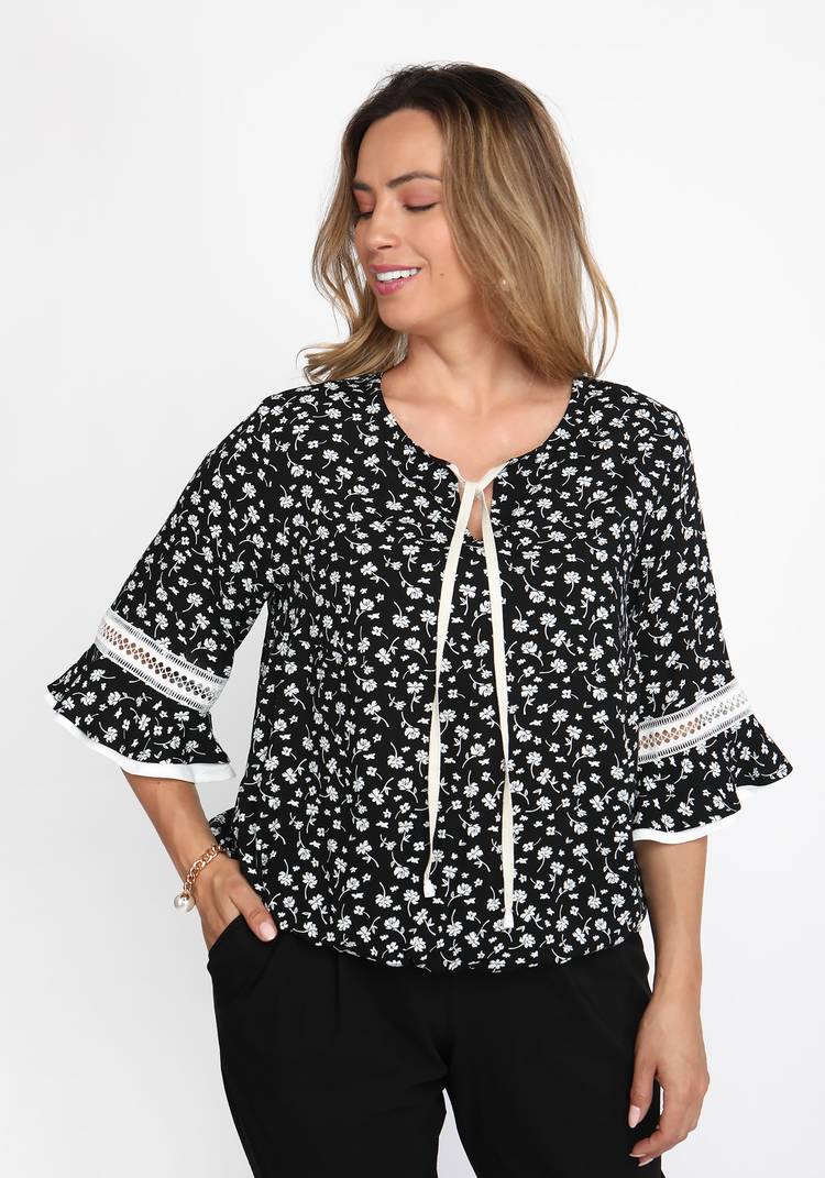 Блуза с двойной рюшей на рукаве шир.  750, рис. 7