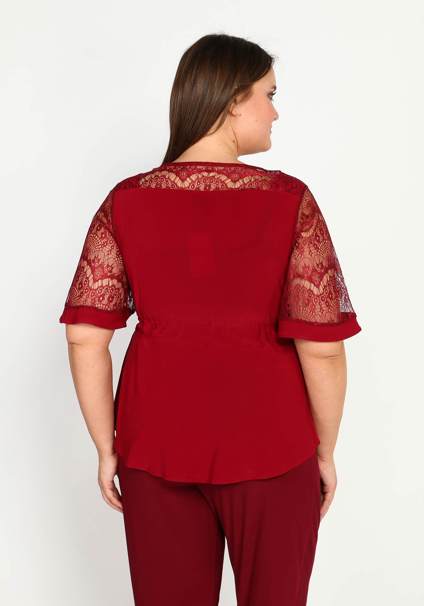 Блуза "Парижский шик" GalaGrosso, размер 50, цвет красный - фото 3