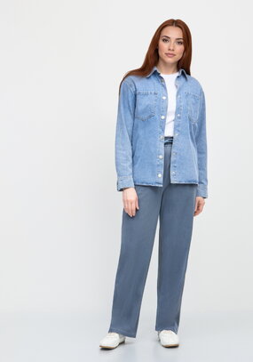 Брюки прямые от бедра с комфортным поясом