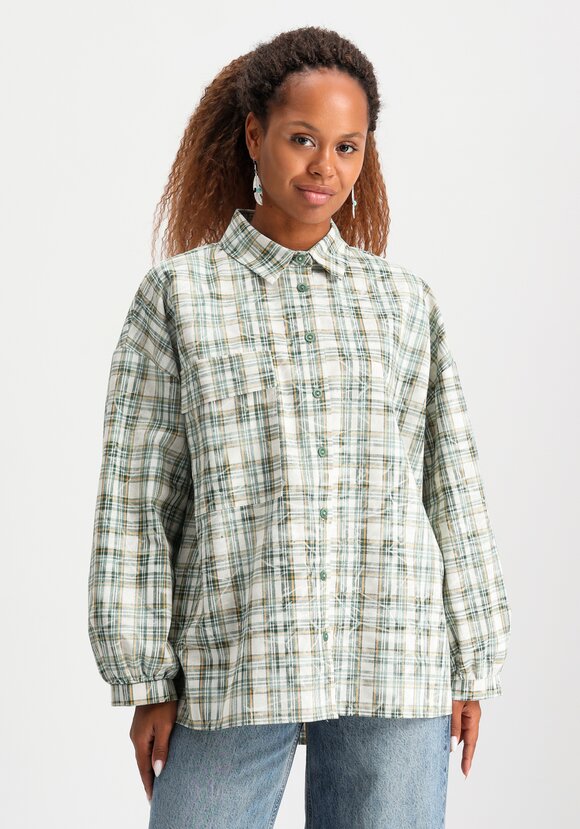 Рубашка в клетку свободного кроя шир.  580, рис. 20