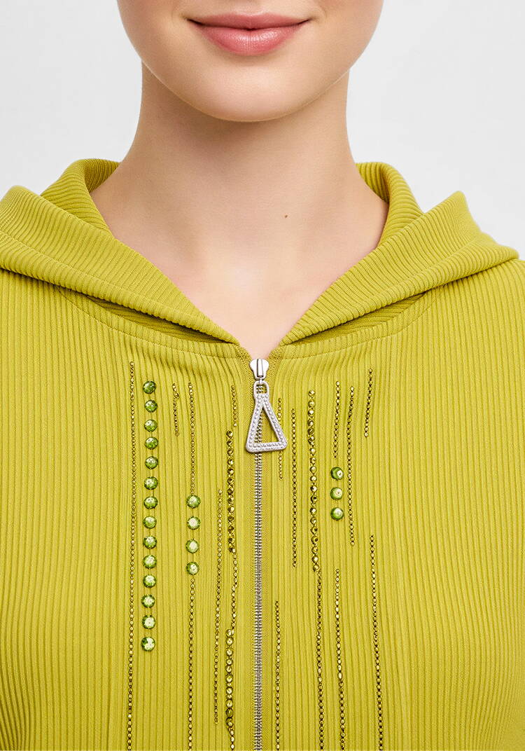 Толстовка на молнии со стразами шир.  750, рис. 5