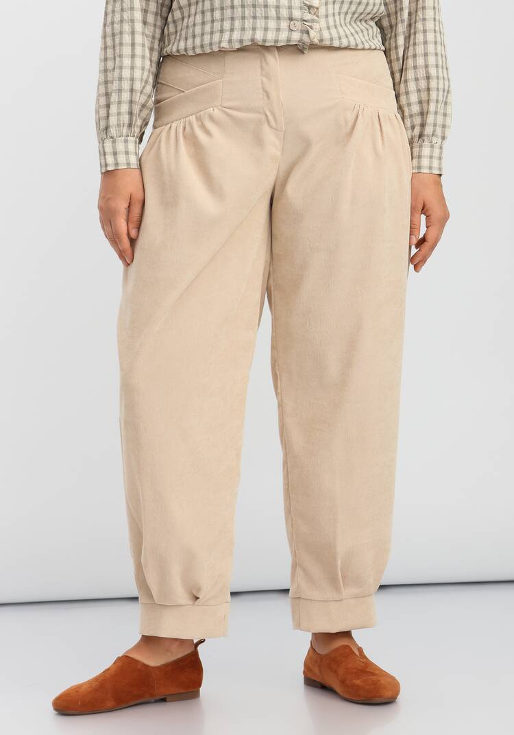 Брюки-бананы с манжетами по низу шир.  750, рис. 33