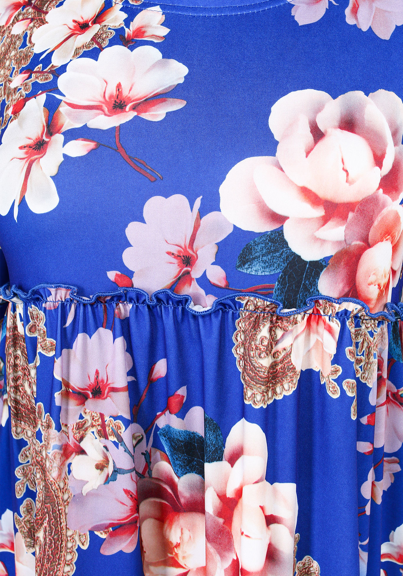 Платье с высокой талией и расклешенной юбкой Bianka Modeno, размер 48, цвет синий - фото 7