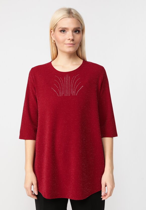 Блуза с метанитью и декором на груди шир.  580, рис. 11