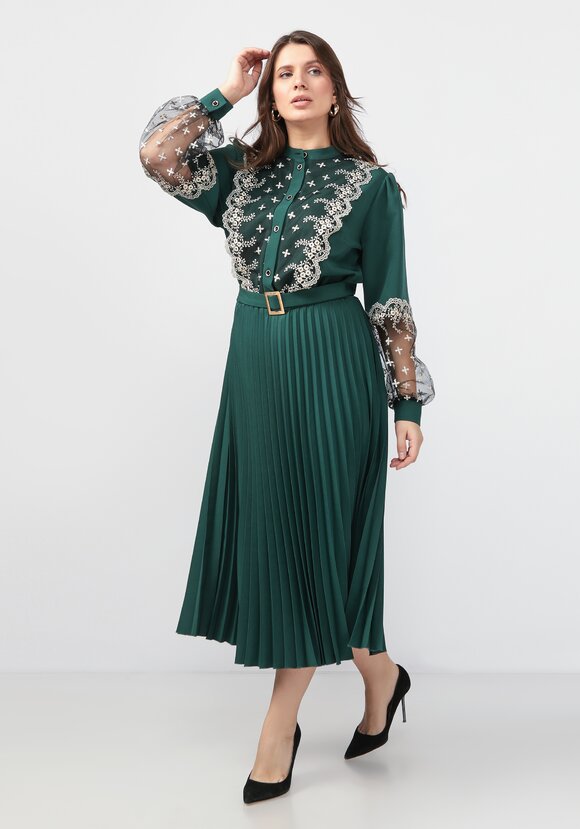 Платье с ажурным кружевом шир.  580, рис. 39