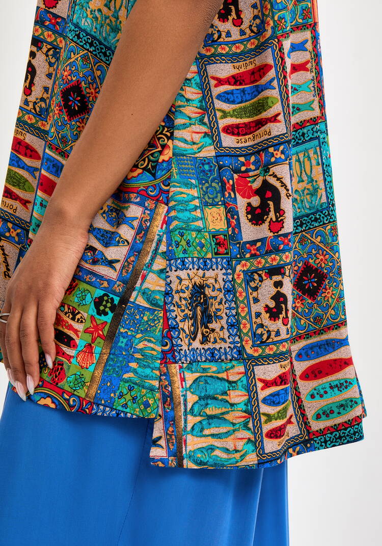 Блуза хлопковая с этническим рисунком шир.  750, рис. 7