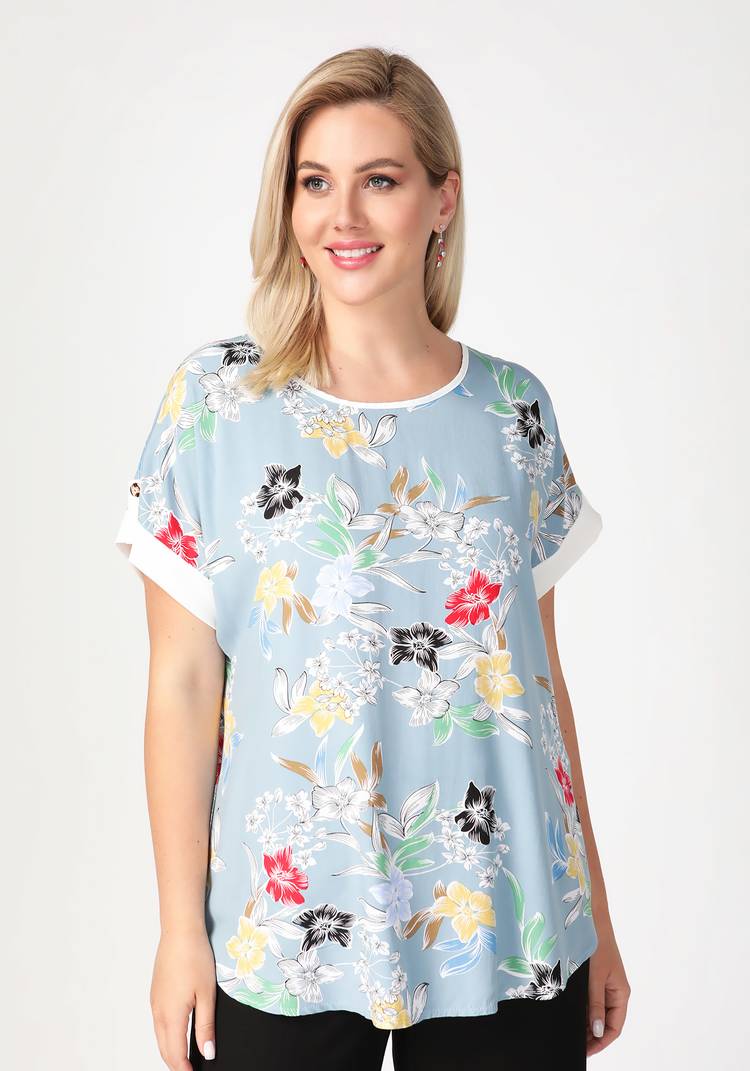 Блуза Цветочный день шир.  750, рис. 12