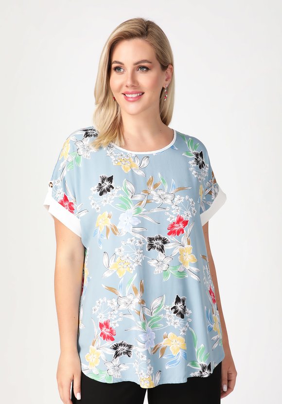 Блуза Цветочный день шир.  580, рис. 12