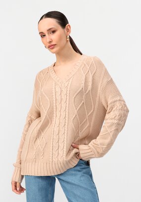 Джемпер с V образным вырезом без метанити