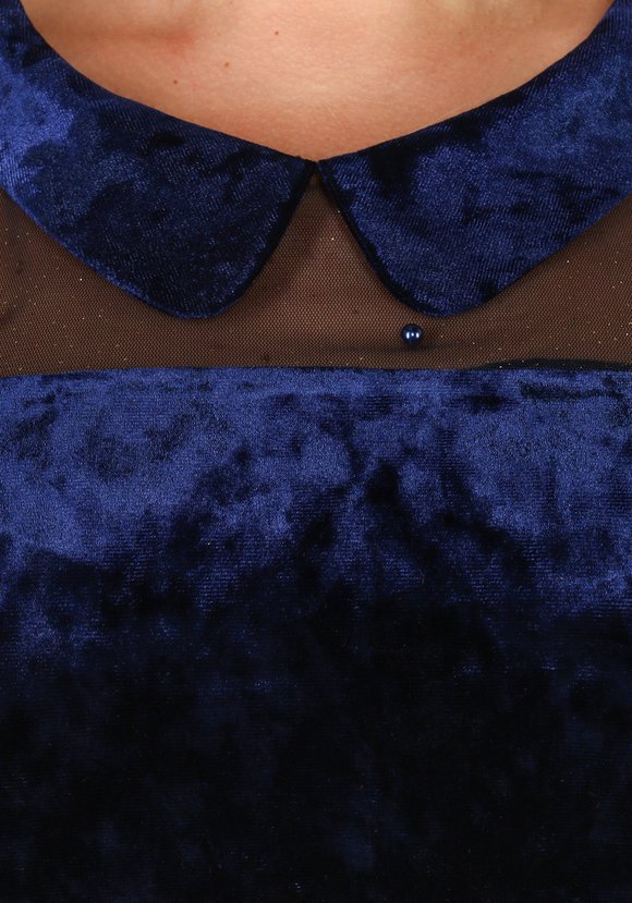 Платье бархатное с декором из бусин шир.  580, рис. 7