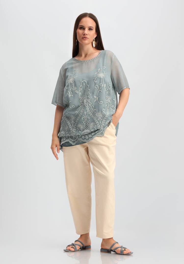 Туника с ажурной вышивкой шир.  750, рис. 8