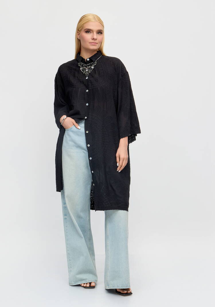 Рубашка-туника с вышивкой Романтика лета шир.  750, рис. 3