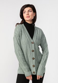 Кардиган удлиненный с объемными косами