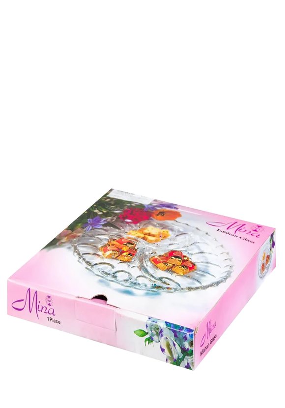 Стеклянная менажница с рельефными узорами шир.  580, рис. 4