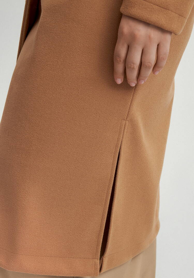 Пальто удлиненное на запах с разрезами шир.  750, рис. 8