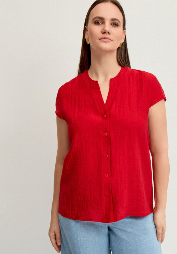 Блуза с разрезом на груди и коротким рукавом шир.  580, рис. 4