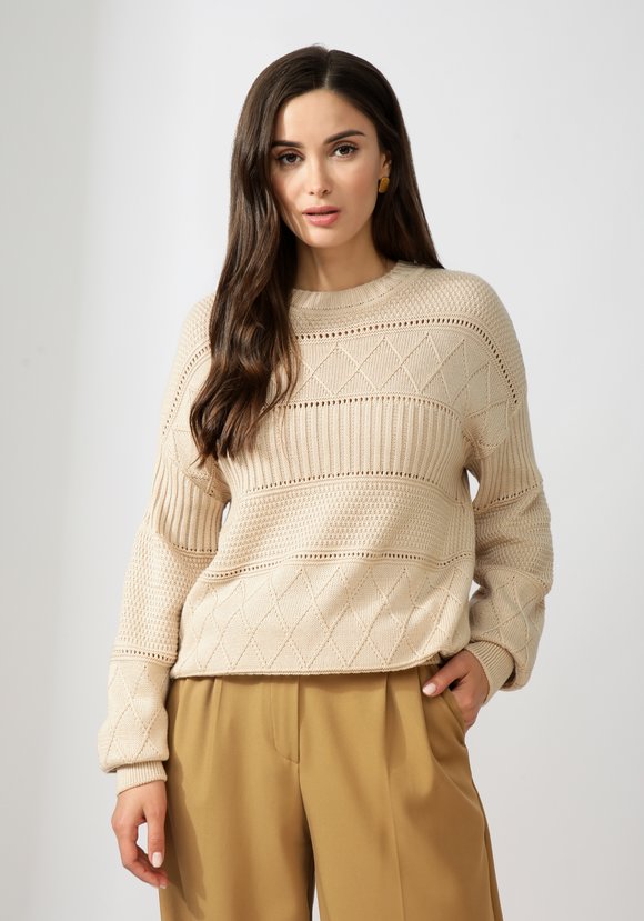 Джемпер женский со структурной вязкой шир.  580, рис. 16