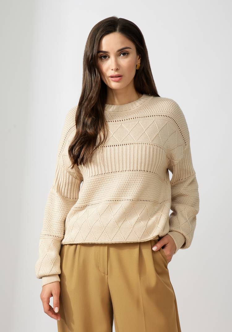 Джемпер женский со структурной вязкой шир.  750, рис. 16