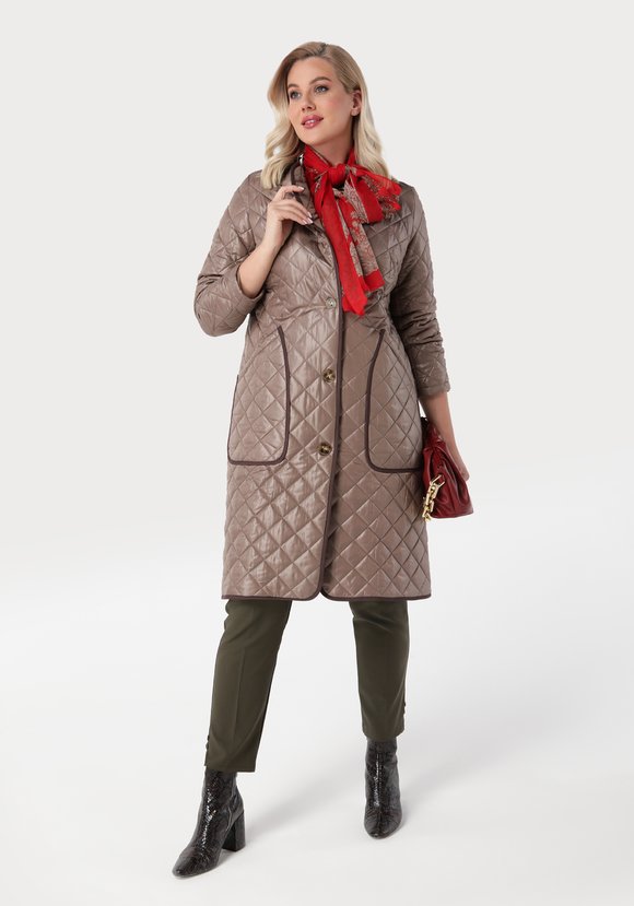 Пальто с окантовкой контрастной лентой шир.  580, рис. 4