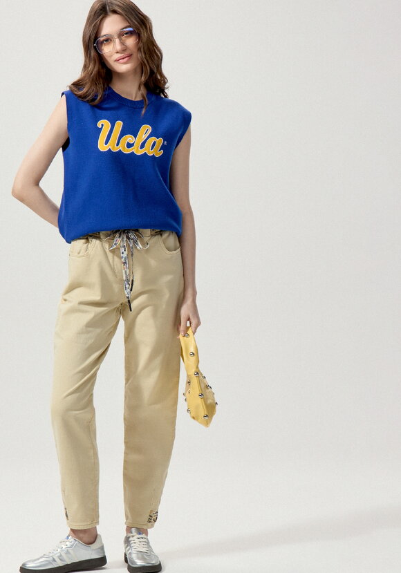 Джинсы с принтом по поясу шир.  580, рис. 16