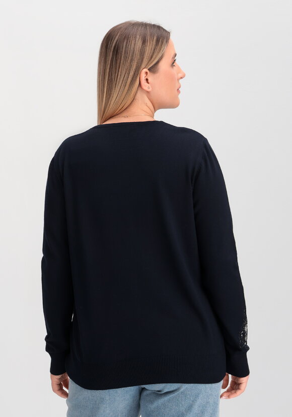 Джемпер с абстрактными цветами из страз шир.  580, рис. 9