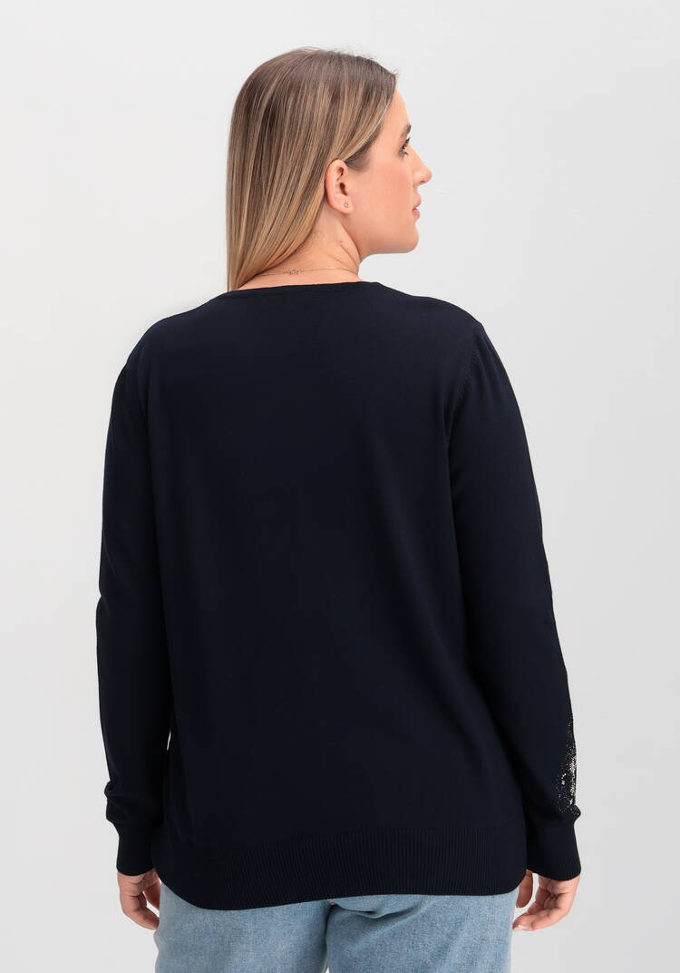 Джемпер с абстрактными цветами из страз шир.  750, рис. 9