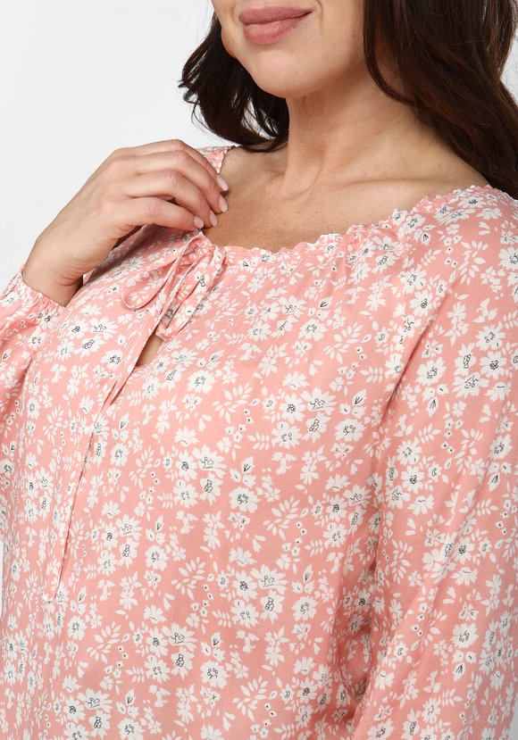 Блуза свободного кроя с набивным рисунком шир.  580, рис. 4