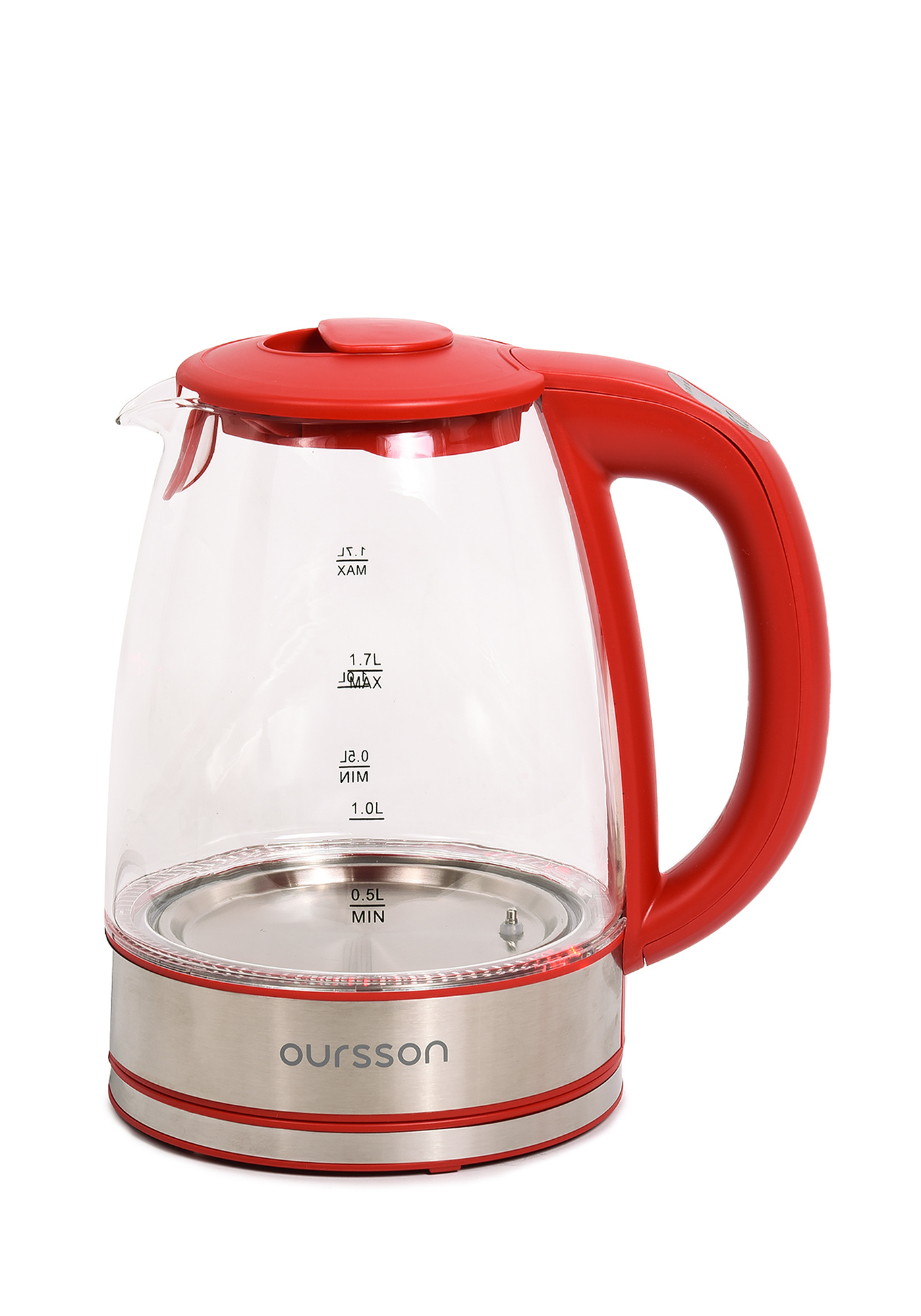 Стеклянный электрический чайник с подсветкой Oursson