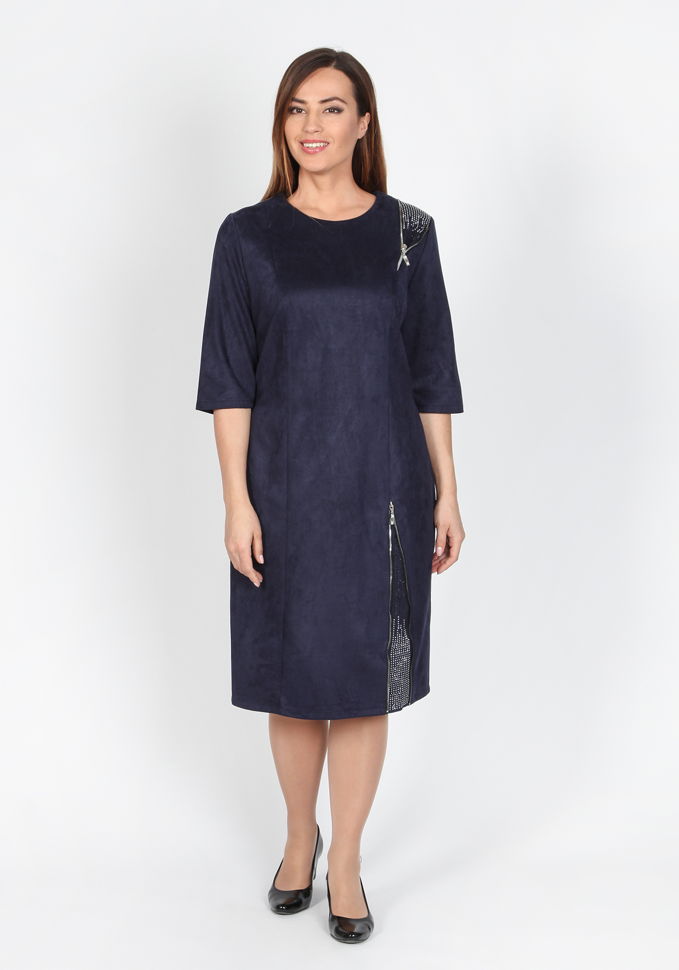 Платье «Серебряные брызги», размер 52, цвет темно-синий - фото 2